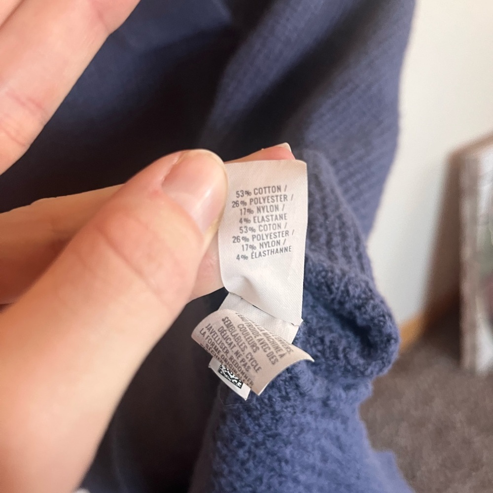 Aerie CozyUp Waffle Sweater Hoodie - Deep Blue - Picture 7 of 10